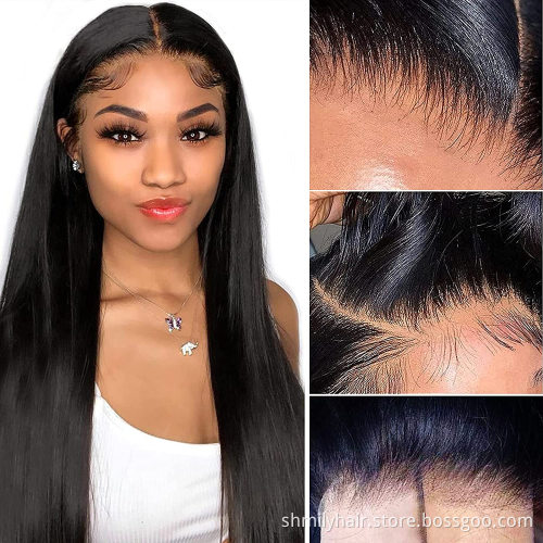Shmily 100% Human Hair Lace Wig Raw Cuticle Aligned Hair From Indian HD Lace Frontal Wig For Black Women